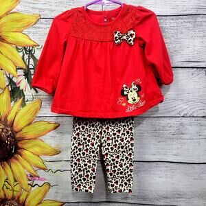 Baby Disney Minnie Mouse 2 Piece Outfit NWOT 6-9mo